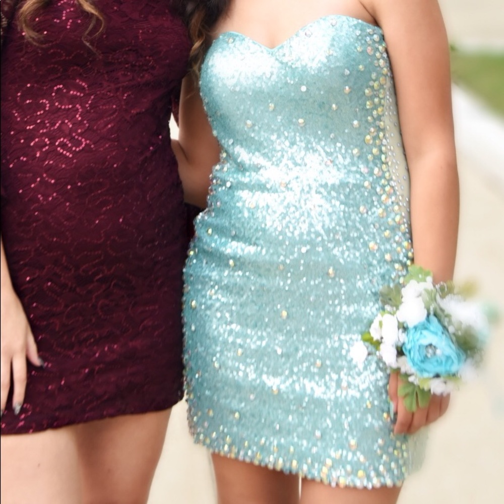 Teal homecoming dress